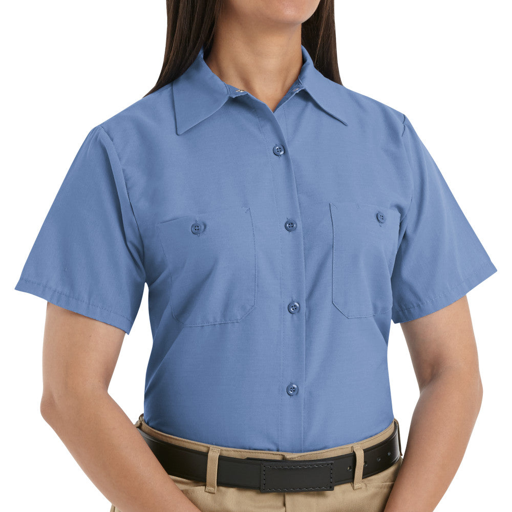 Blusa Lisa de Trabajo Industrial Manga Corta Mujer Red Kap SP23