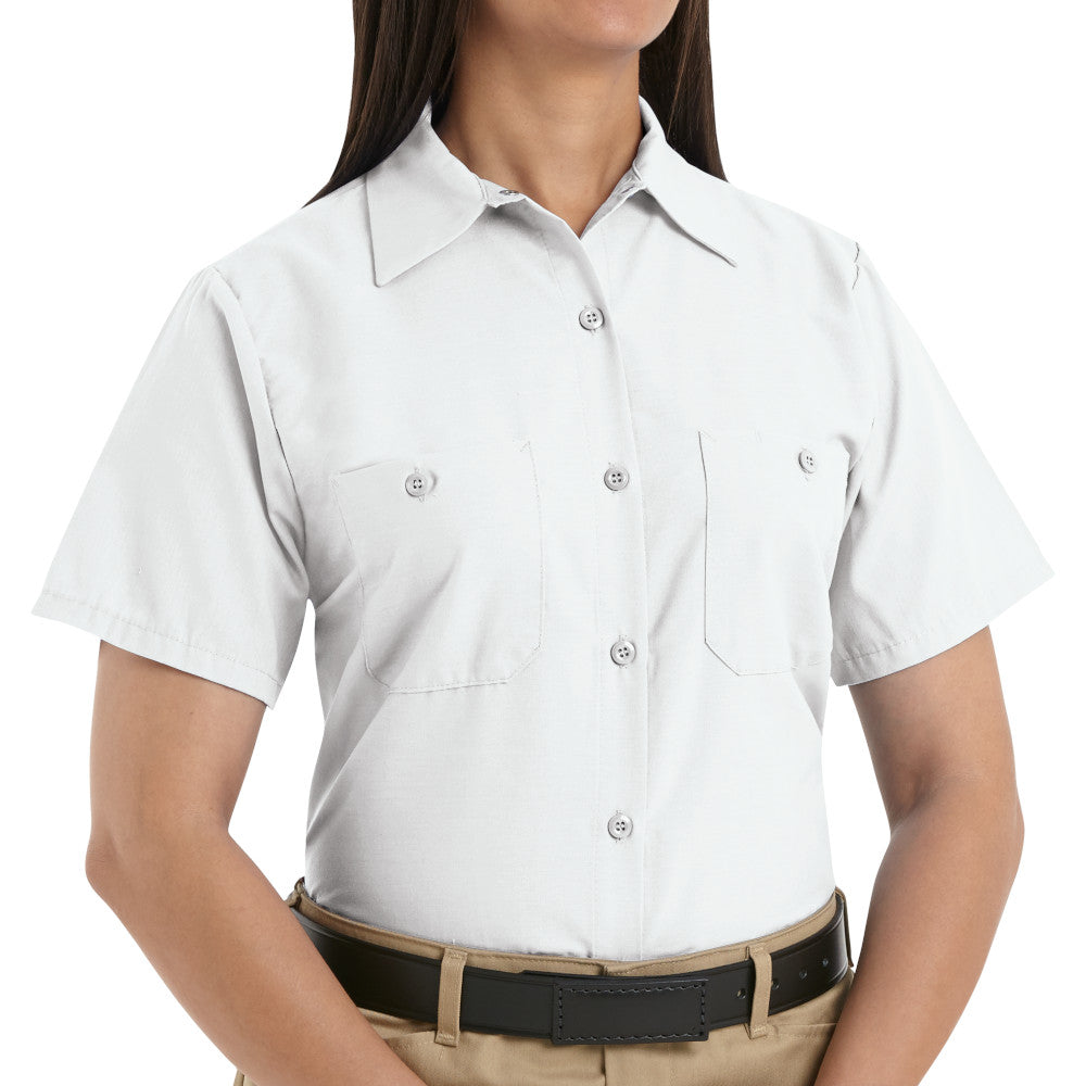 Blusa Lisa de Trabajo Industrial Manga Corta Mujer Red Kap SP23