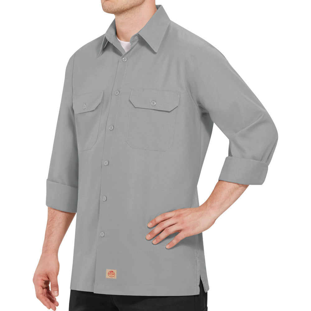 Camisa Lisa Manga Larga Ripstop Hombre Red Kap SY50