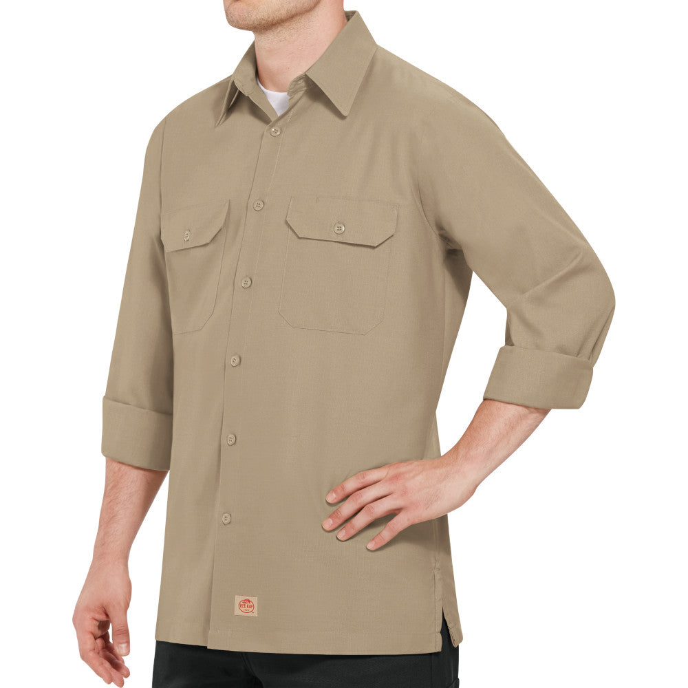 Camisa Lisa Manga Larga Ripstop Hombre Red Kap SY50