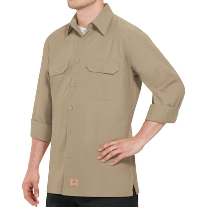Camisa Lisa Manga Larga Ripstop Hombre Red Kap SY50